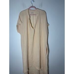 9Seed Resort Off White Short Sleeve Cotton Guaze Caftcan Sz OS